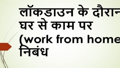 Essay on work from home during lockdown in Hindi