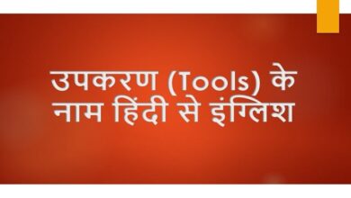 Tools name in Hindi