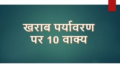 10 Lines on Bad environment in Hindi