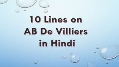 10 Lines on AB De Villiers in Hindi